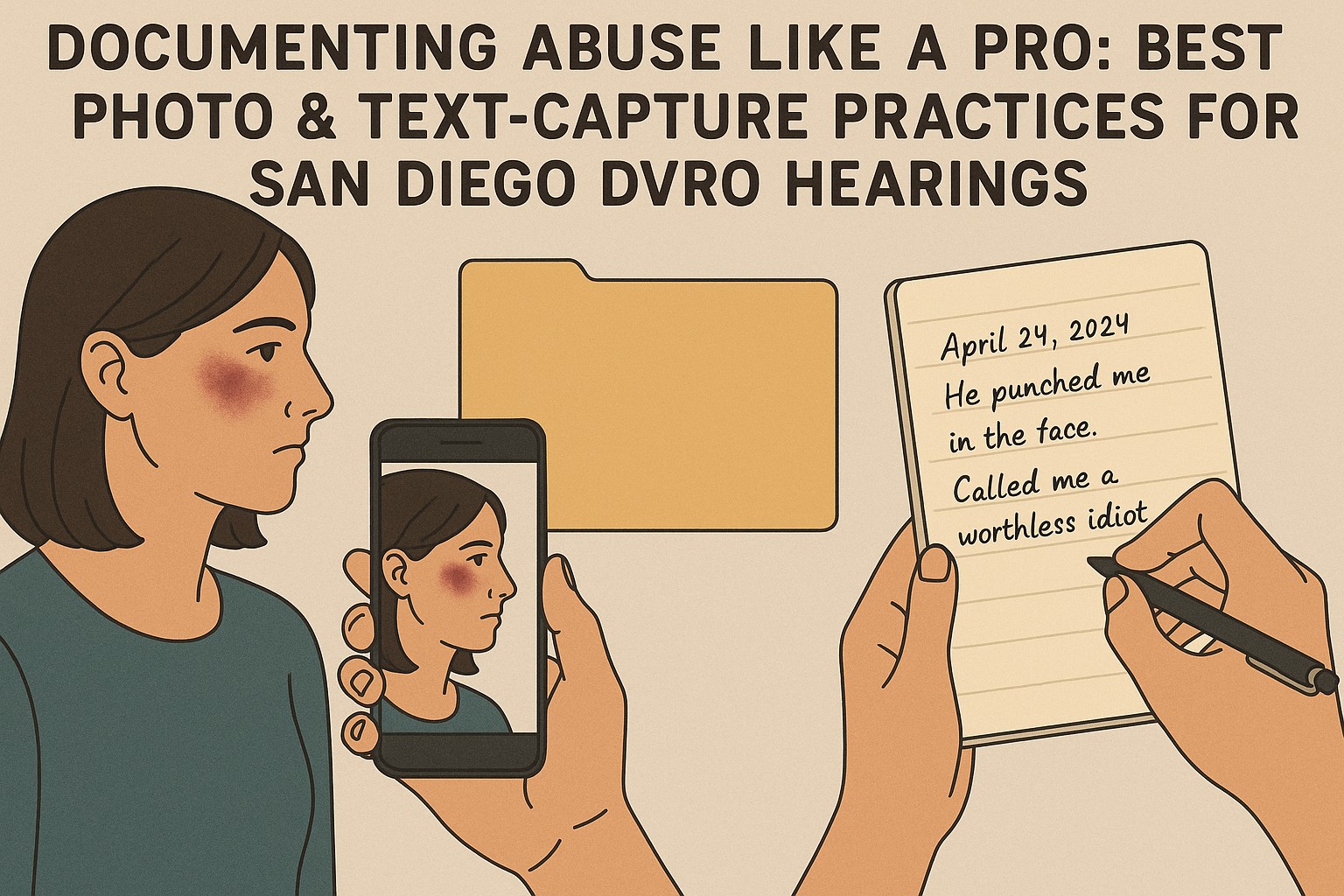 Documenting Abuse Like a Pro: Best Photo & Text-Capture Practices for San Diego DVRO Hearings