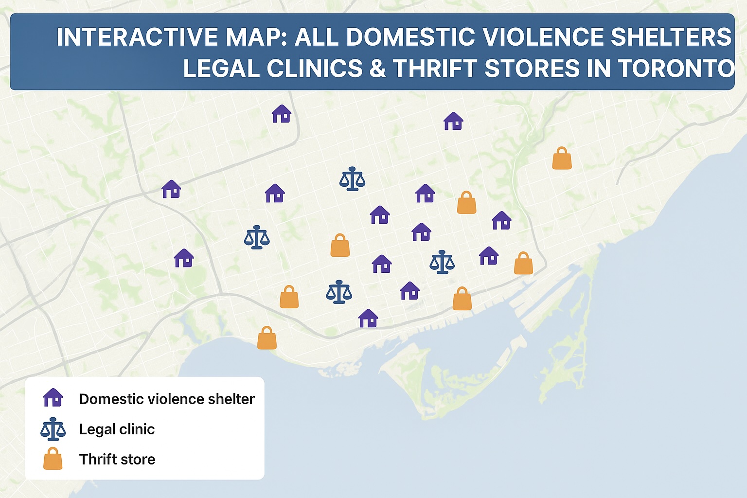 Interactive Map: All Domestic Violence Shelters, Legal Clinics & Thrift Stores in Toronto
